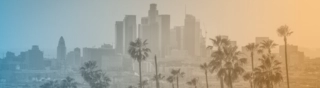 City of Los Angeles Downtown Skyline with a color gradient overlay.